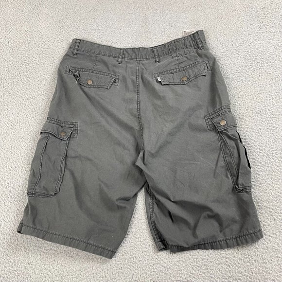 Levis Mens Cargo Shorts Flat Front 100% Cotton Stretch PullOn Gray Size W34 Used - Picture 2 of 8